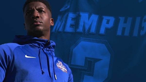 Anthony Miller II in profile under stadium lights